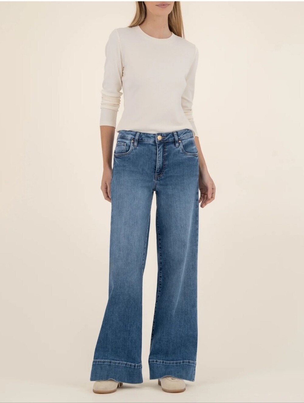 Maya High Rise Wide Leg, Petite in Amuse Wash